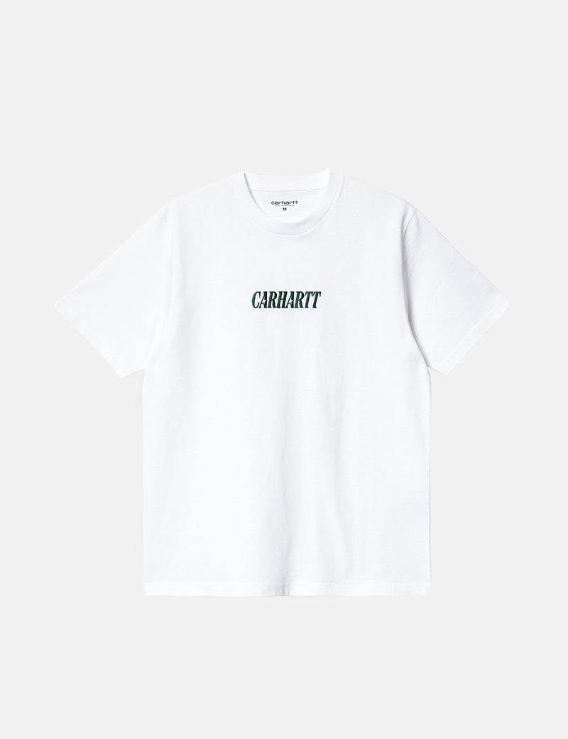Carhartt-WIP T-Shirt Multi Star Script - Blanc/Vert Haie