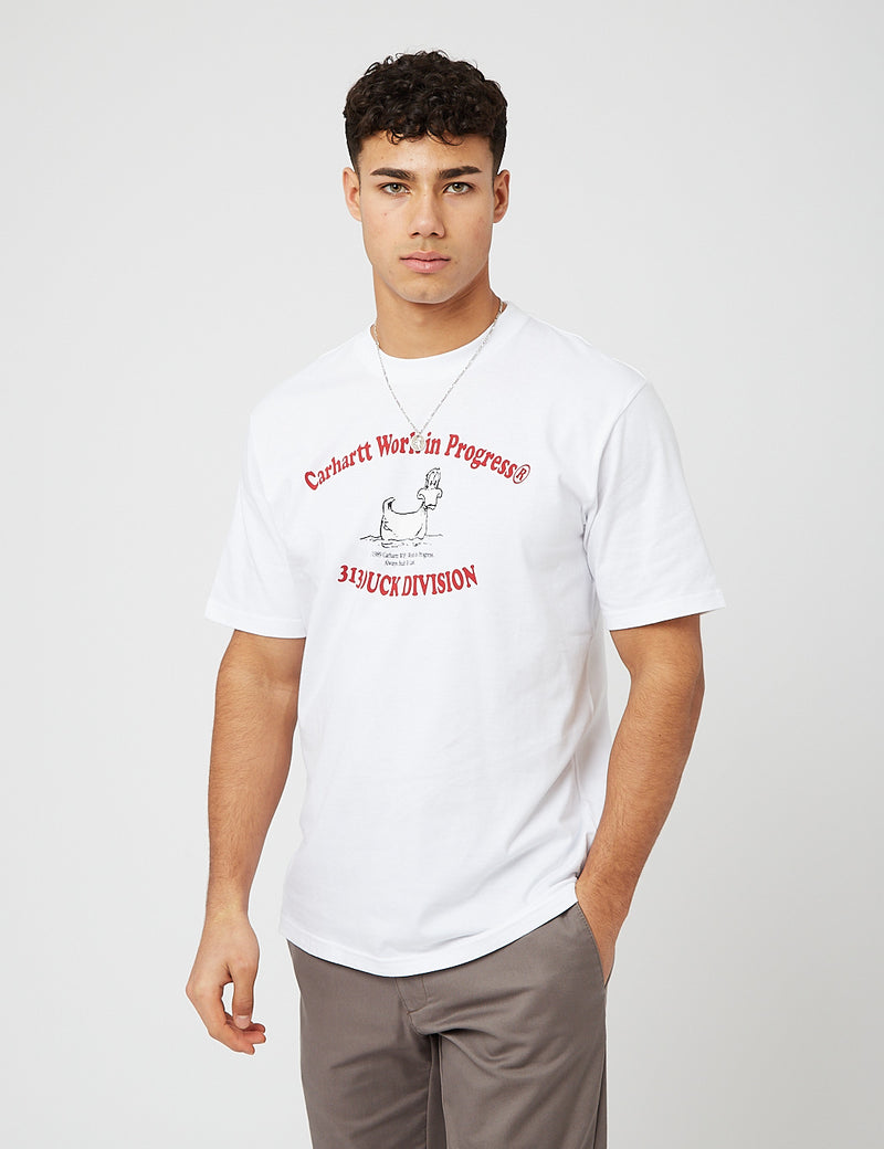 Carhartt-WIP 313 DuckdivisionTシャツ-ホワイト