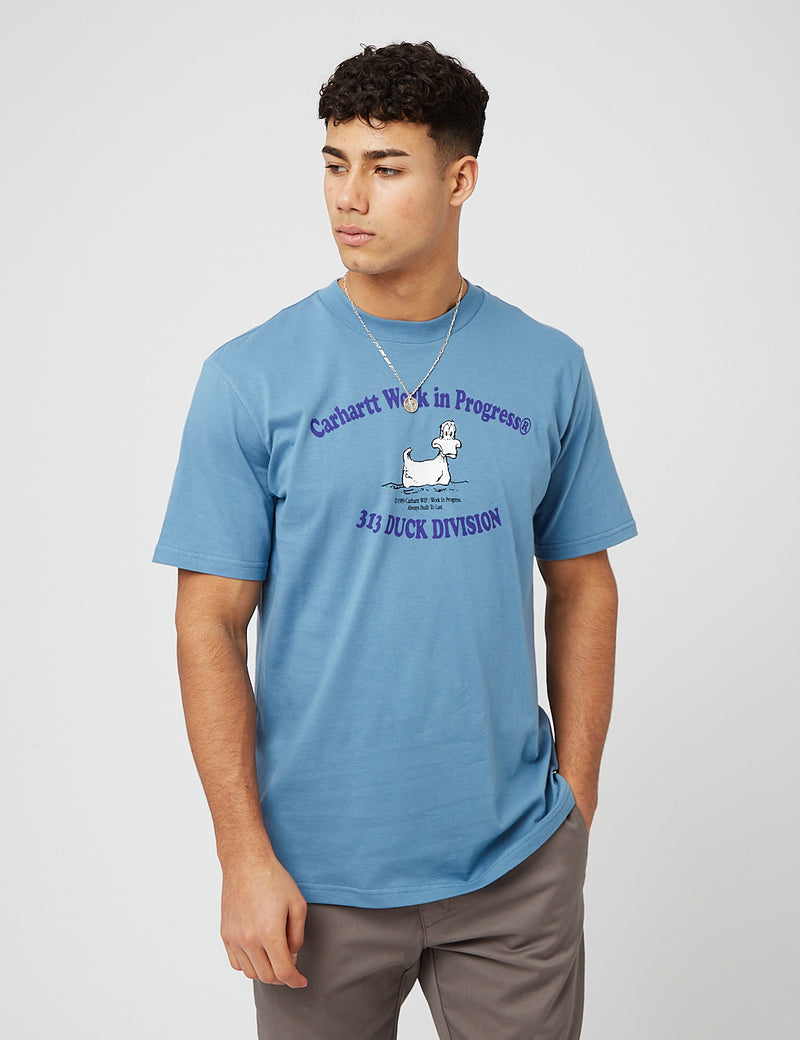 Carhartt-WIP 313 DuckdivisionTシャツ-IcyWater Blue