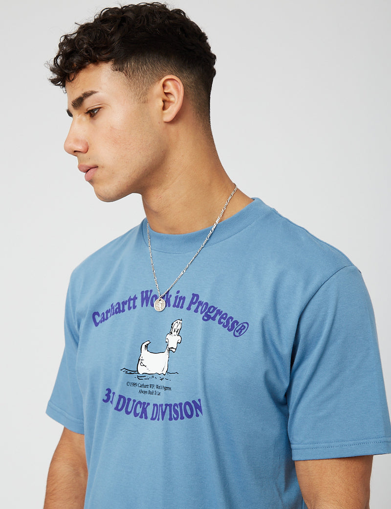 Carhartt-WIP 313 DuckdivisionTシャツ-IcyWater Blue