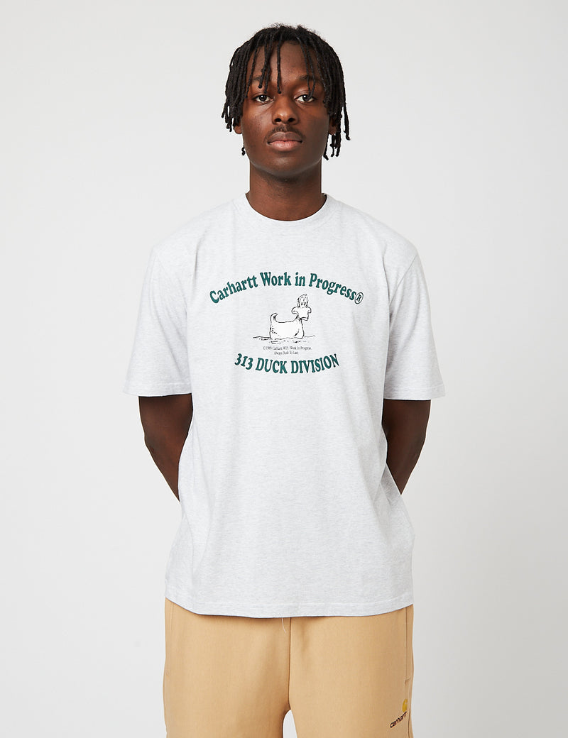 Carhartt-WIP-WIP313 DuckdivisionTシャツ-AshHeather
