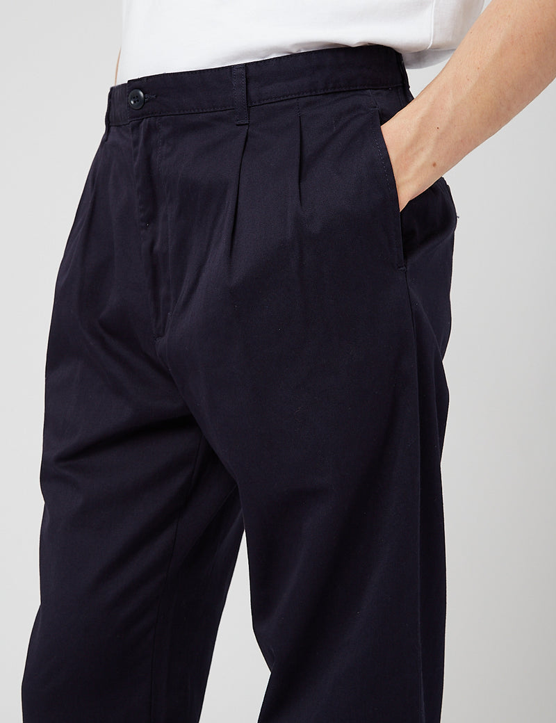 Carhartt-WIP Pantalon Salford (Décontracté, Plis) - Bleu Marine Foncé