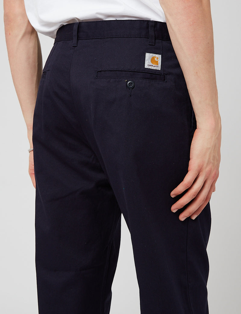 Carhartt-WIP Pantalon Salford (Décontracté, Plis) - Bleu Marine Foncé