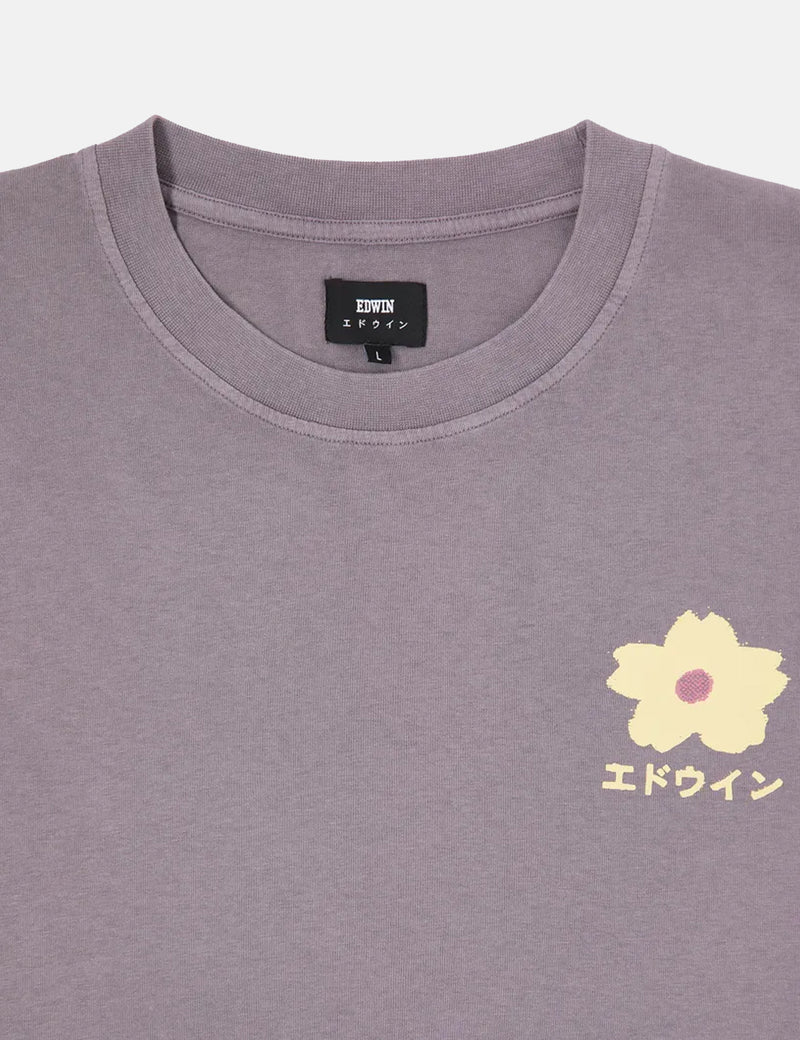 EdwinハナドロボIVナチュラルTシャツ-ライラックパープル