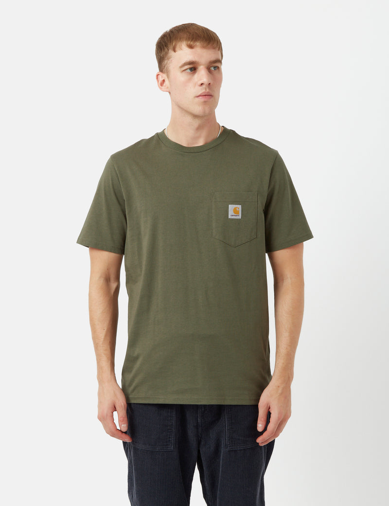 Carhartt-WIPポケットTシャツ-海藻グリーン