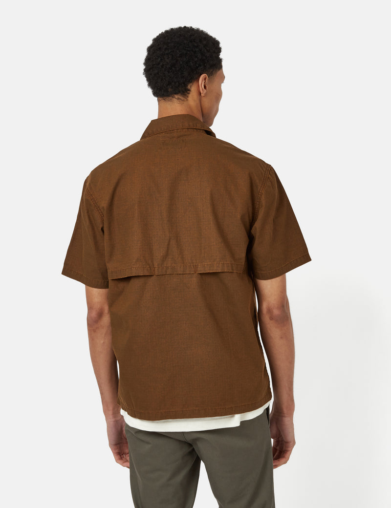 Carhartt-WIP Chemise à Manches Courtes Wynton - Hamilton Brown/Hokkavodo