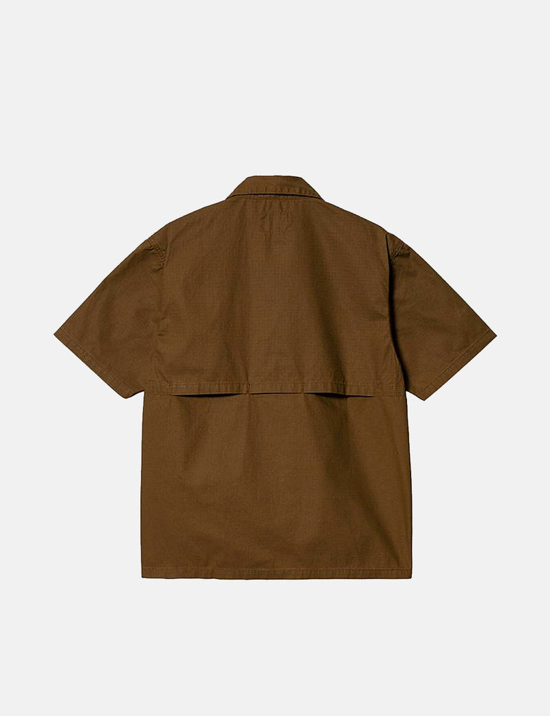 Carhartt-WIP Chemise à Manches Courtes Wynton - Hamilton Brown/Hokkavodo