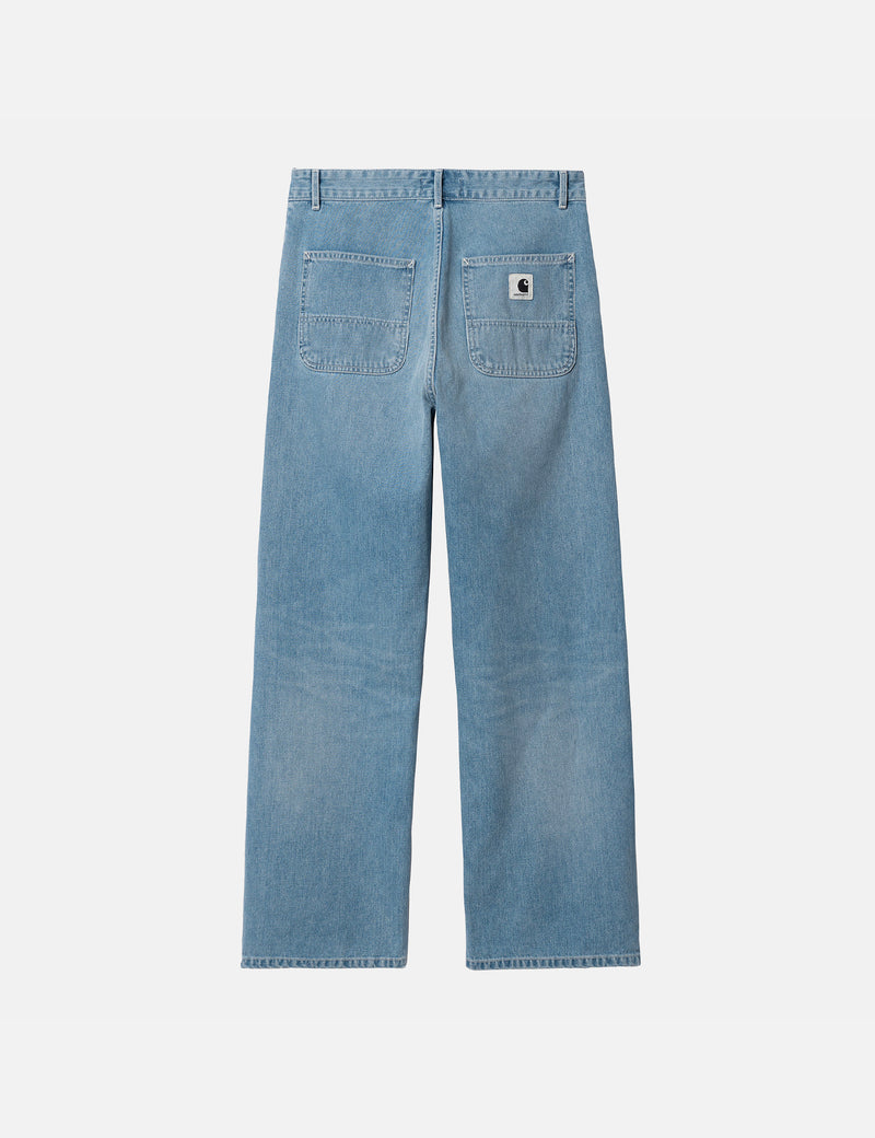 Carhartt-WIP Womens Simple Pant (Loose) - Blue Light Stone Washed