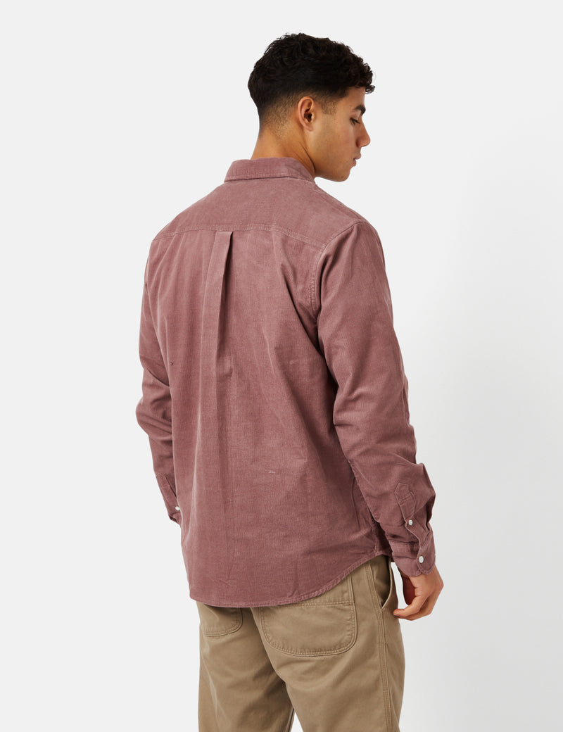Carhartt-WIP Madison Shirt (Fine Cord) - Lupinus Red/White