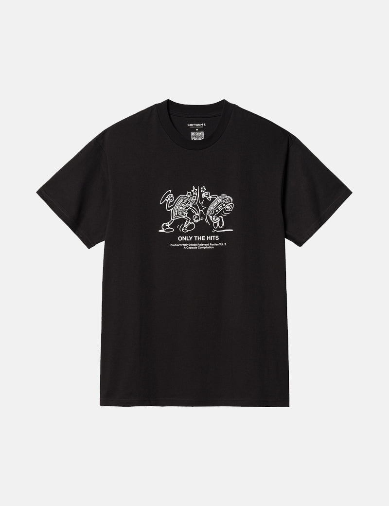 Carhartt-WIP関連当事者Tシャツ-ブラック/ホワイト