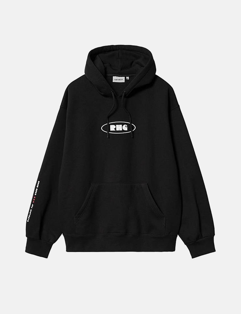 Carhartt-WIPラッシュアワーフード付きスウェットシャツ-ブラック/ホワイト