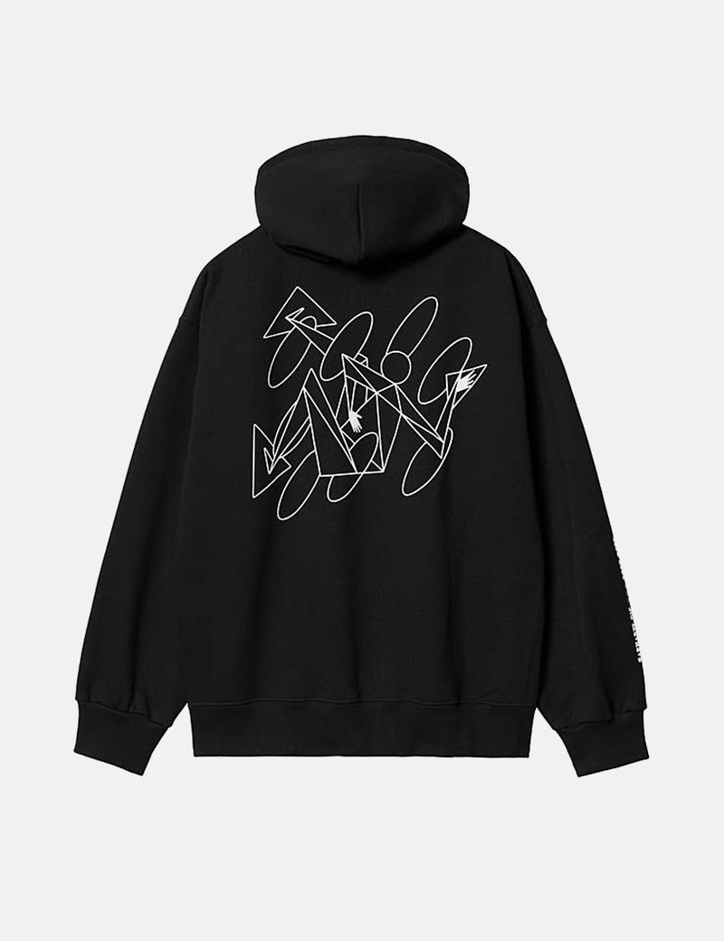 Carhartt-WIPラッシュアワーフード付きスウェットシャツ-ブラック/ホワイト