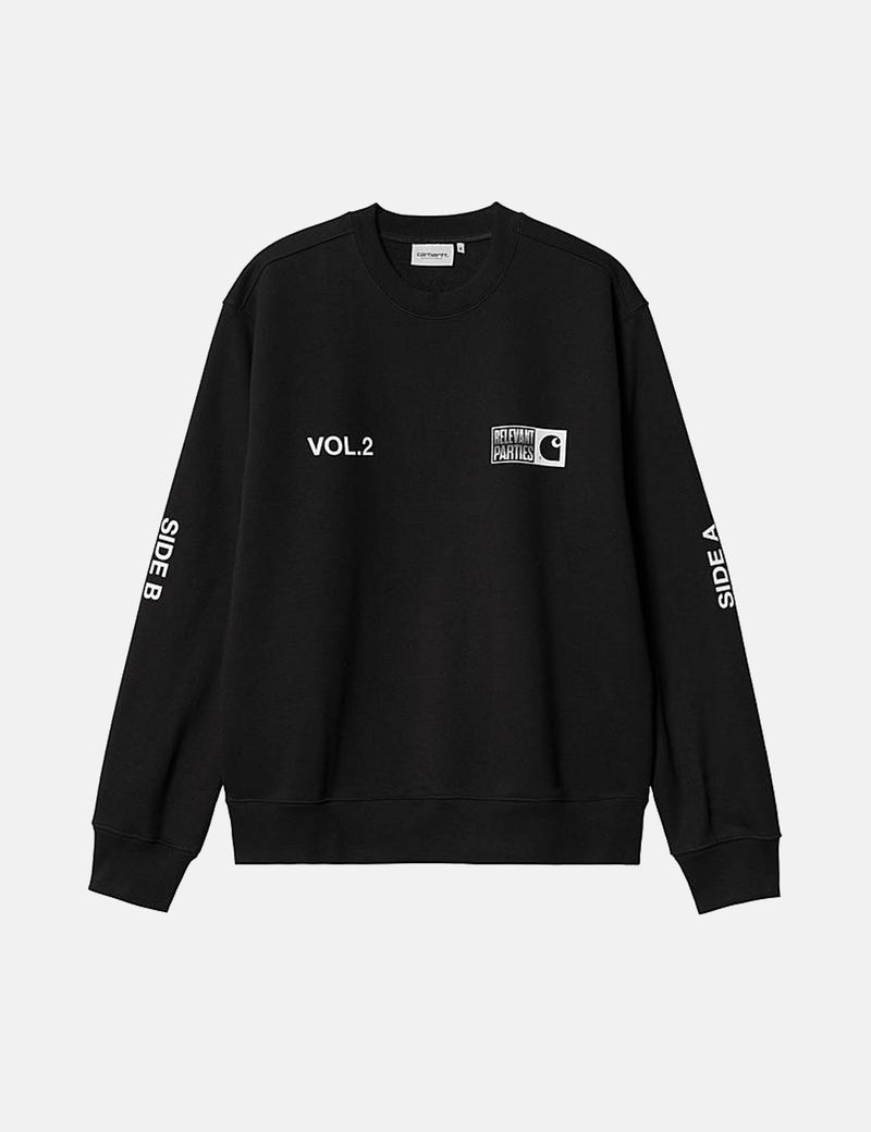 Carhartt-WIP Relevant PartysVol.2スウェットシャツ-ブラック/ホワイト