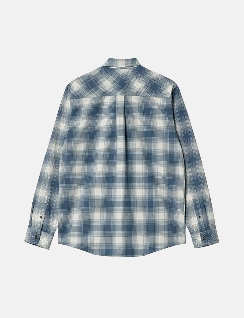 Carhartt-WIPディーバーチェックシャツ-ストームブルー