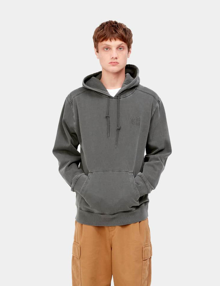 Carhartt-WIPバースパッチフード付きスウェットシャツ-バルカングレー