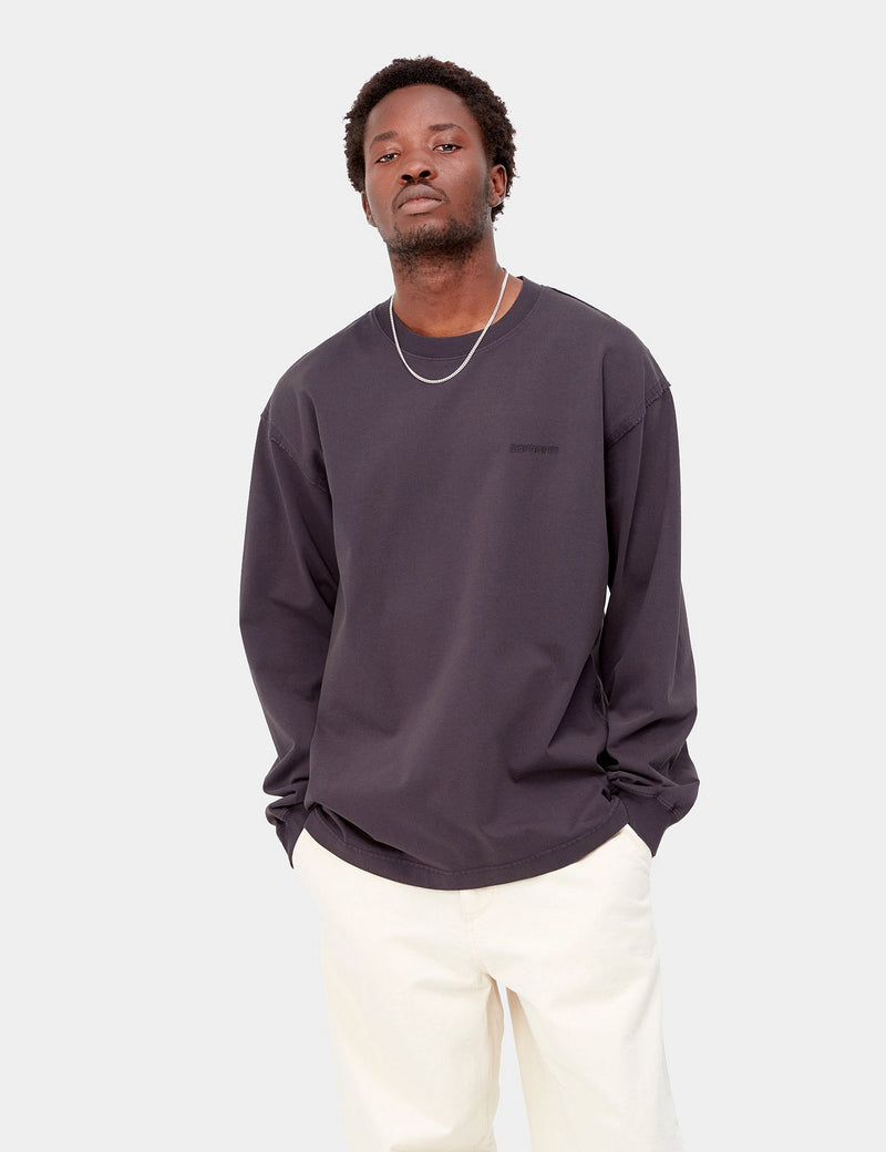 Carhartt-WIPマルファ長袖Tシャツ-アーティチョークパープル