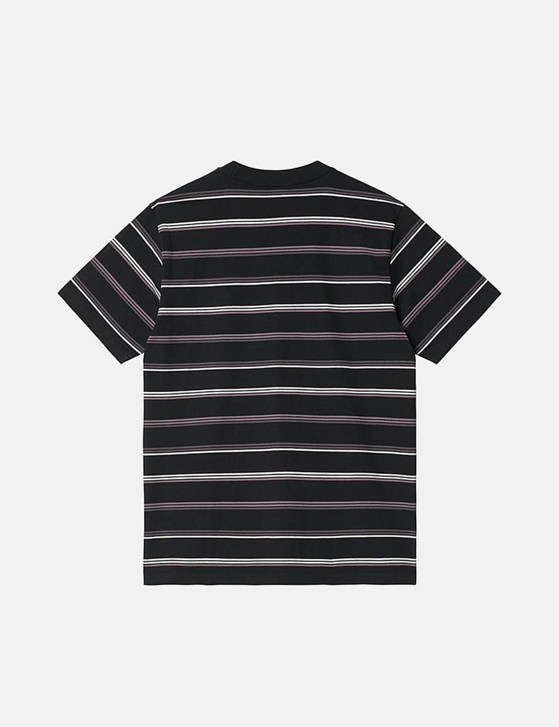 Carhartt-WIP Vonn Stripe T-Shirt - Noir/Violet Artichaut