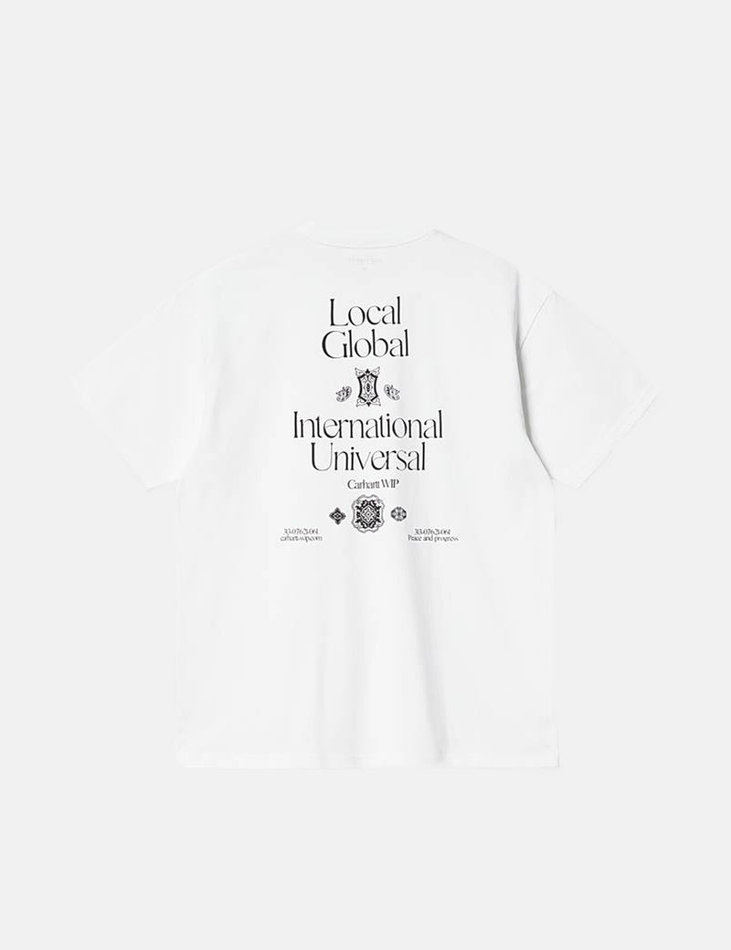 Carhartt-WIPローカルポケットTシャツ-ホワイト/ブラック