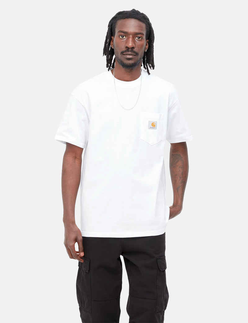Carhartt-WIP 로컬 포켓 티셔츠 - 화이트/블랙