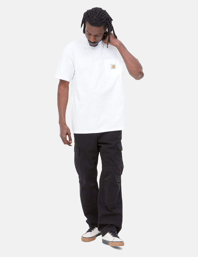 Carhartt-WIPローカルポケットTシャツ-ホワイト/ブラック