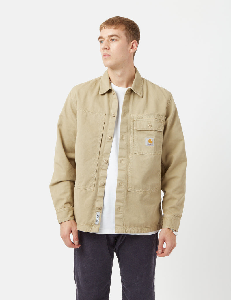 Carhartt-WIPチャーター長袖シャツ-アンモナイトブラウン