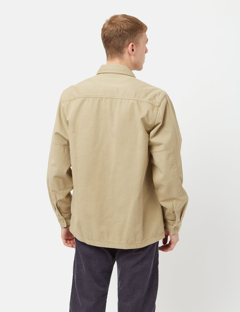 Carhartt-WIPチャーター長袖シャツ-アンモナイトブラウン