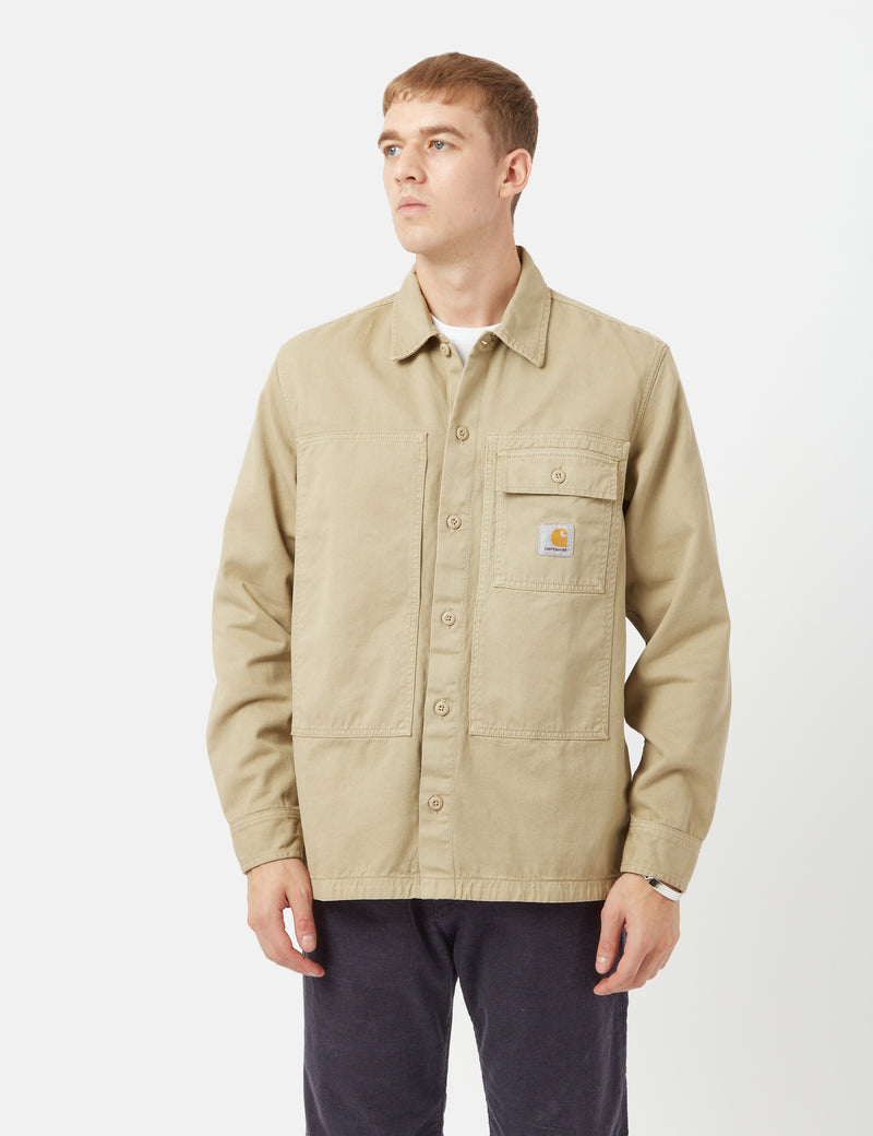 Carhartt-WIPチャーター長袖シャツ-アンモナイトブラウン