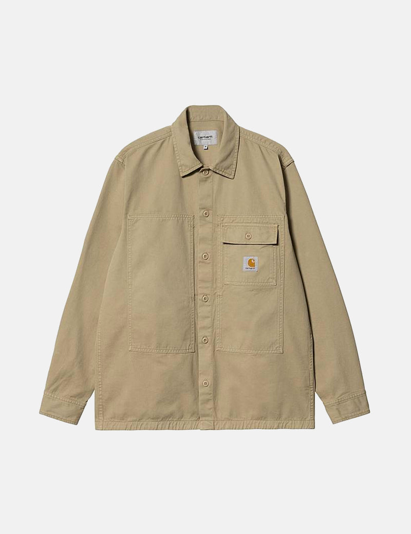 Carhartt-WIPチャーター長袖シャツ-アンモナイトブラウン