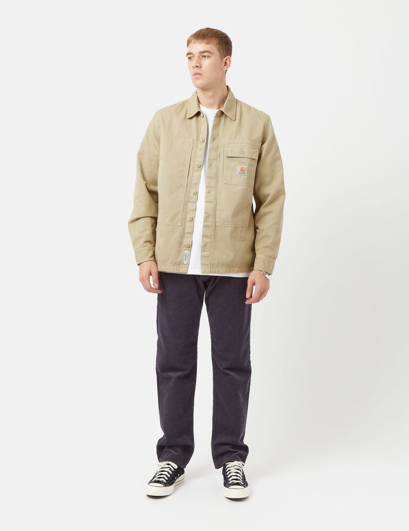 Carhartt-WIPチャーター長袖シャツ-アンモナイトブラウン