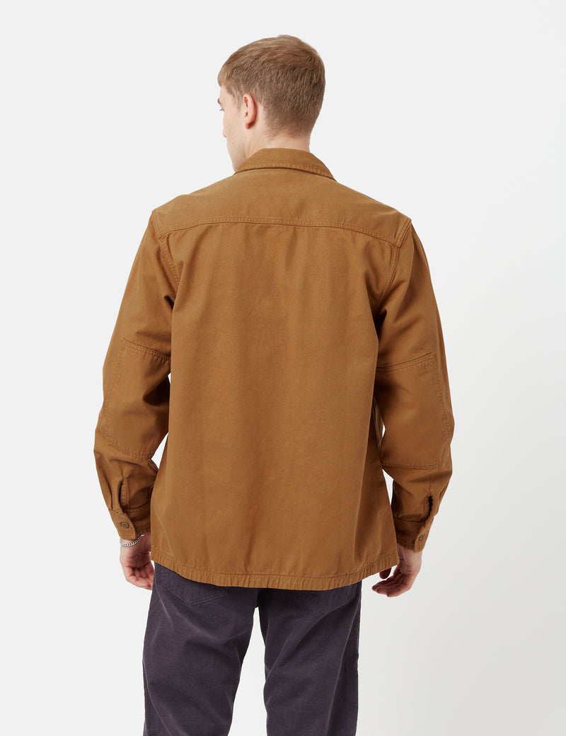 Carhartt-WIPチャーター長袖シャツ-ジャスパーキャメル