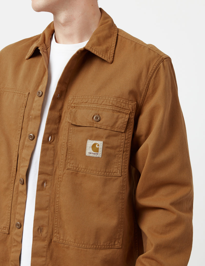 Carhartt-WIPチャーター長袖シャツ-ジャスパーキャメル