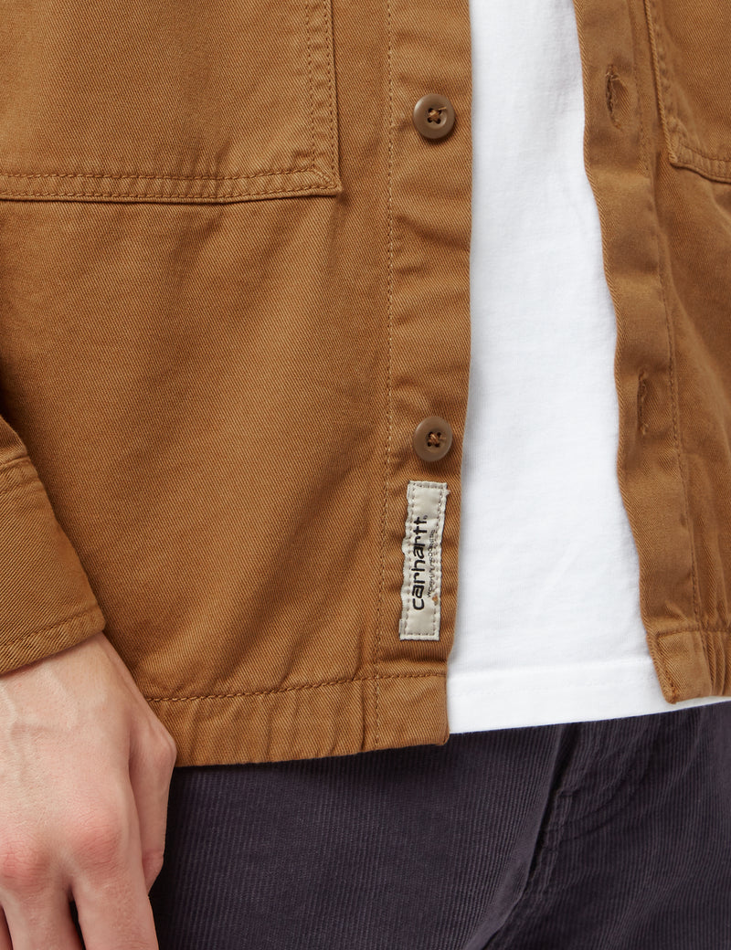 Carhartt-WIPチャーター長袖シャツ-ジャスパーキャメル