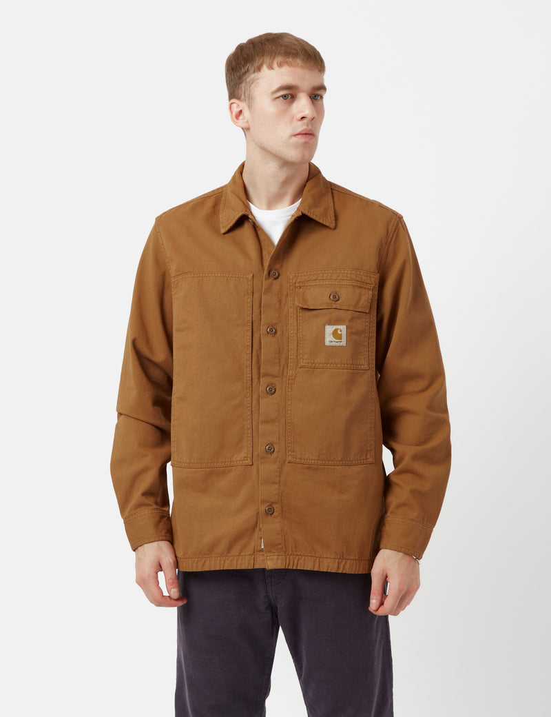 Carhartt-WIPチャーター長袖シャツ-ジャスパーキャメル