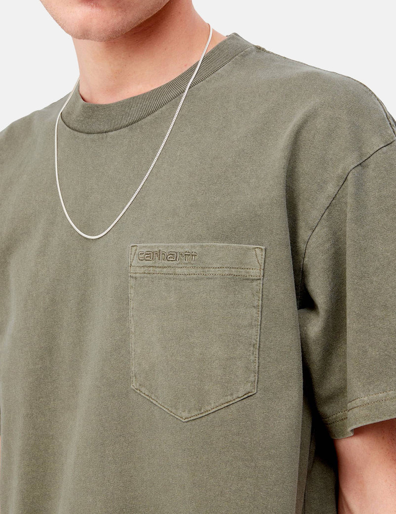 Carhartt-WIPダスターポケットTシャツ-海藻グリーン