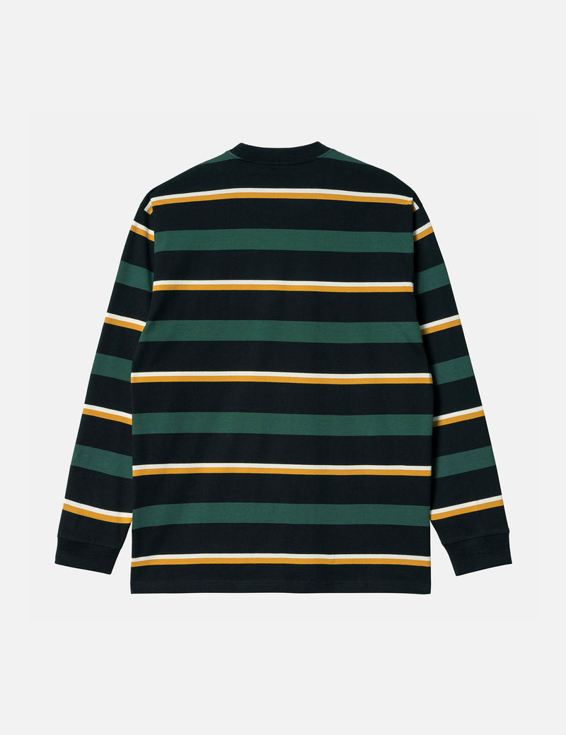 T-Shirt à Manche Longue Carhartt-WIP Bowman Stripe - Juniper Green