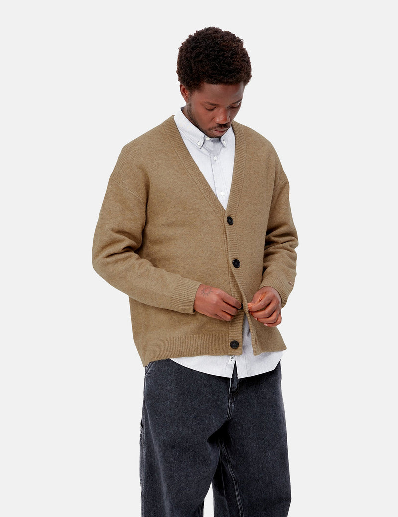 Carhartt-WIP Cardigan Albion - Jasper Camel Heather