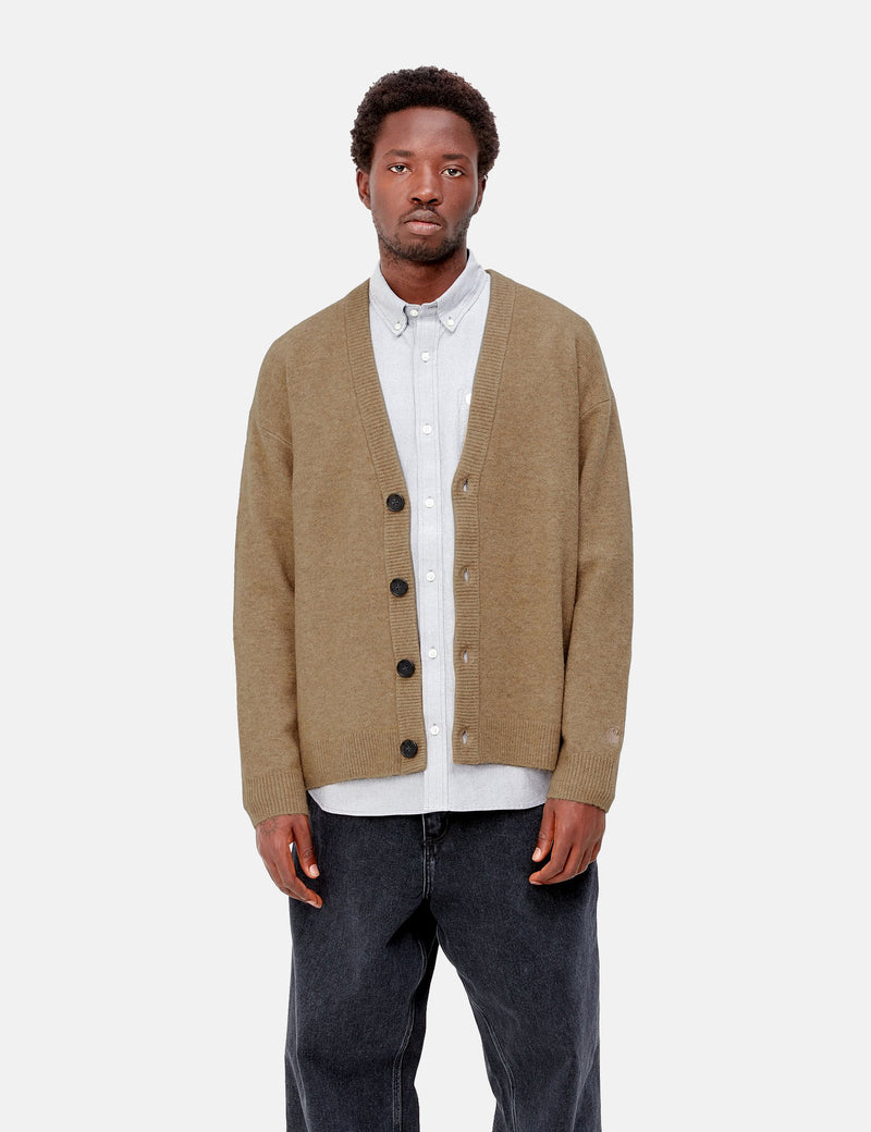 Carhartt-WIP Albion Strickjacke - Jaspis Camel Heather