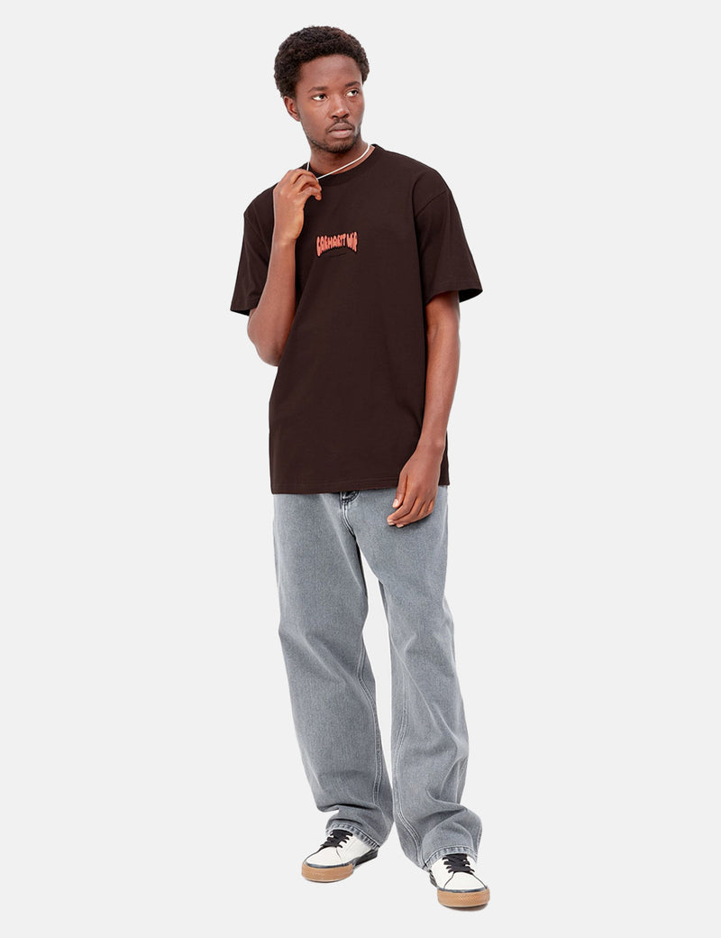 T-Shirt Carhartt-WIP Bubble Script - Ale Brown