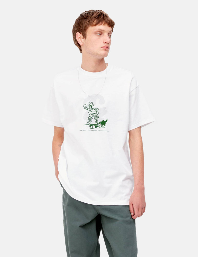 Carhartt-WIP Lucky Painter T-Shirt - White/Bonsai Green