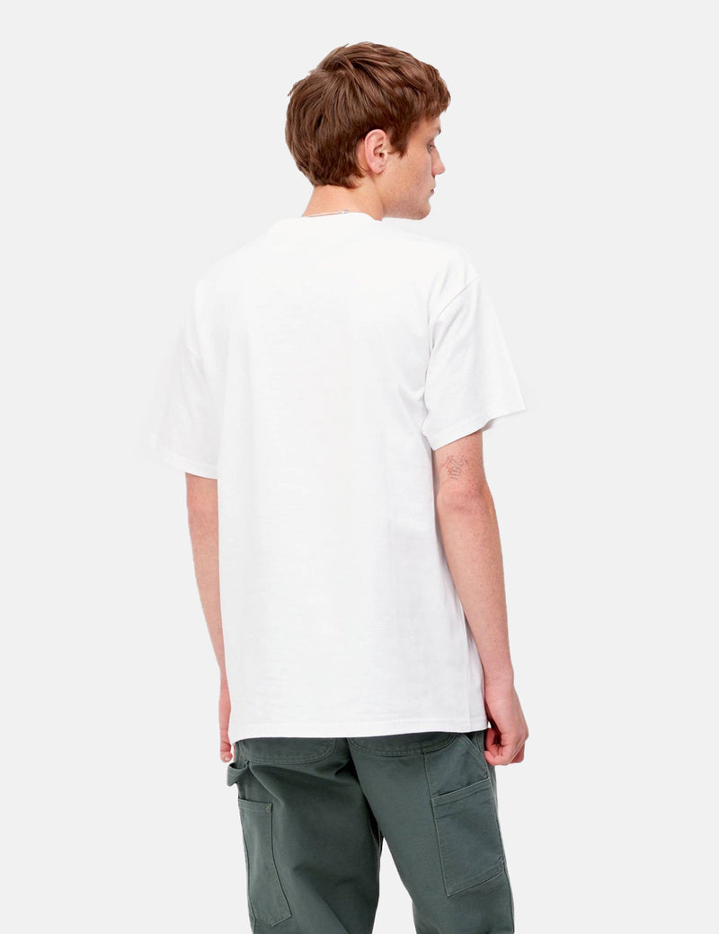 Carhartt-WIPラッキーペインターTシャツ-ホワイト/盆栽グリーン