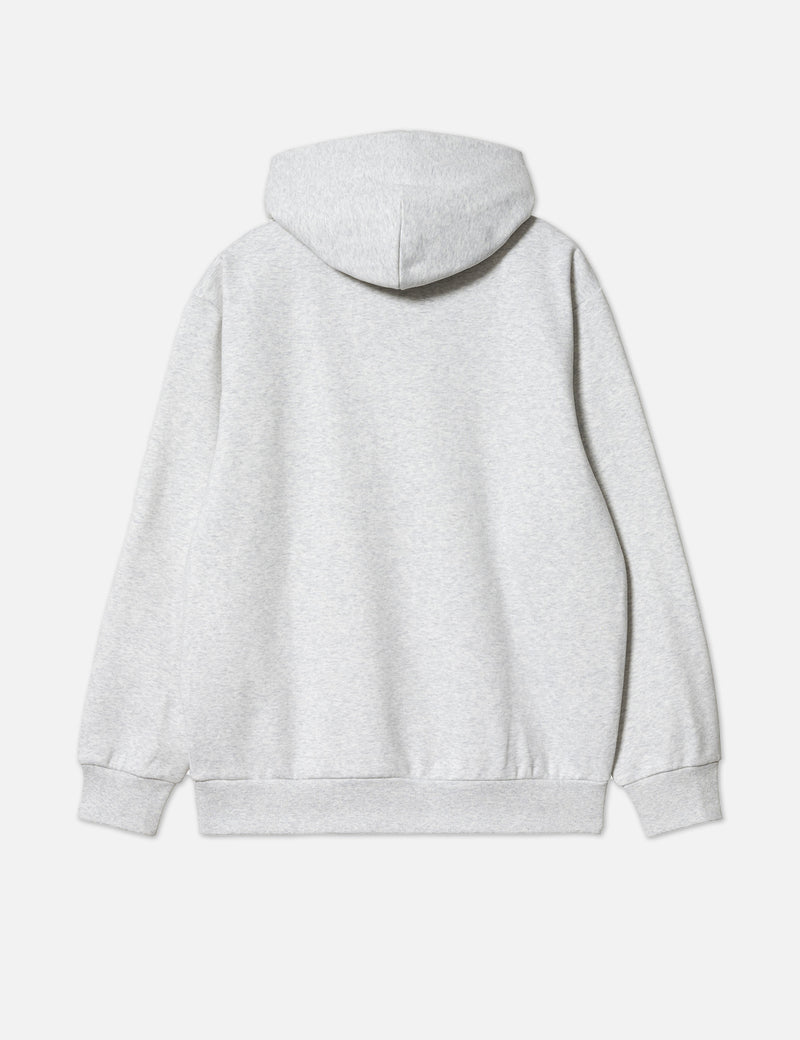 Carhartt-WIPハッピースクリプトフード付きスウェットシャツ-アッシュヘザーグレー