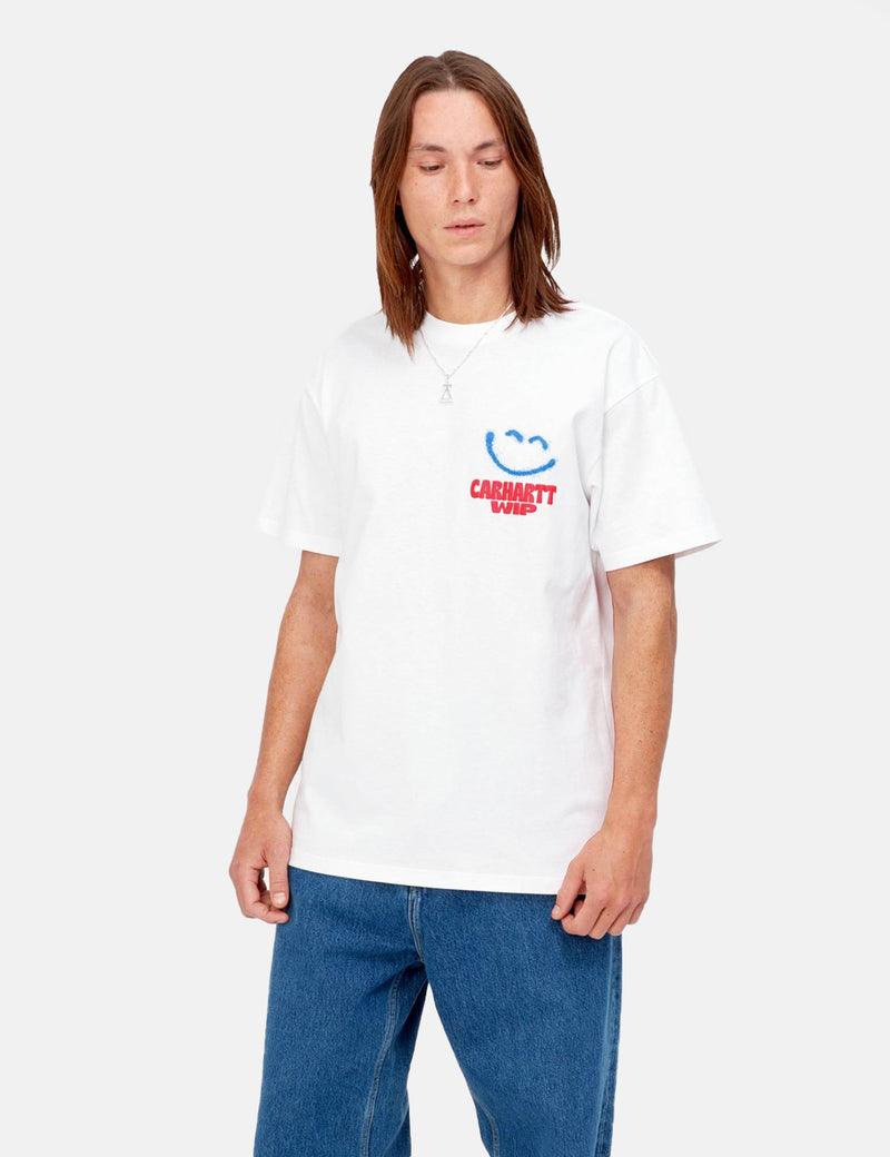 Carhartt-WIP T-Shirt Happy Script - Blanc