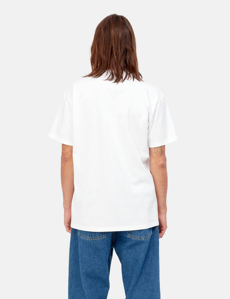 Carhartt-WIPハッピースクリプトTシャツ-ホワイト