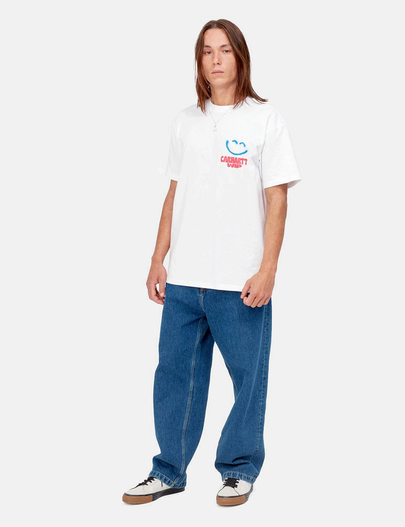 Carhartt-WIPハッピースクリプトTシャツ-ホワイト