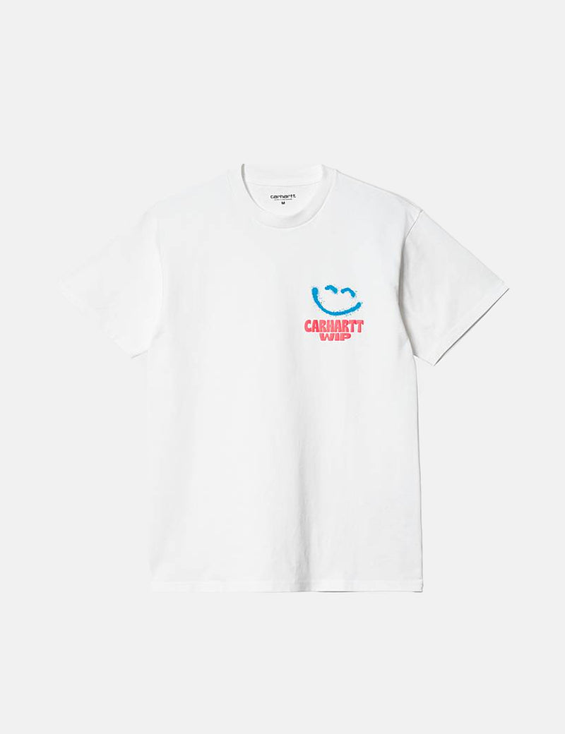 Carhartt-WIPハッピースクリプトTシャツ-ホワイト