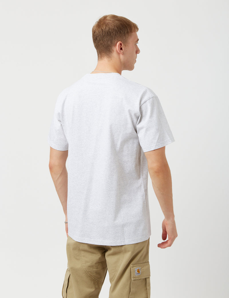 Carhartt-WIP T-Shirt Happy Script - Ash Heather Grey