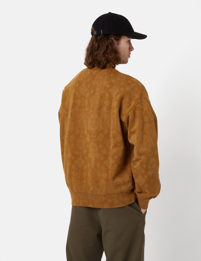 Carhartt-WIPバースプリントスウェットシャツ-ハミルトンブラウン