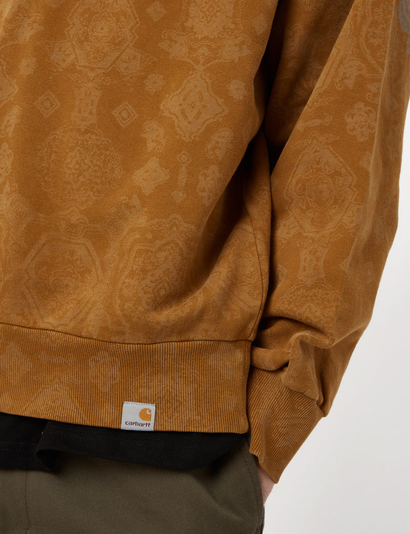 Carhartt-WIPバースプリントスウェットシャツ-ハミルトンブラウン