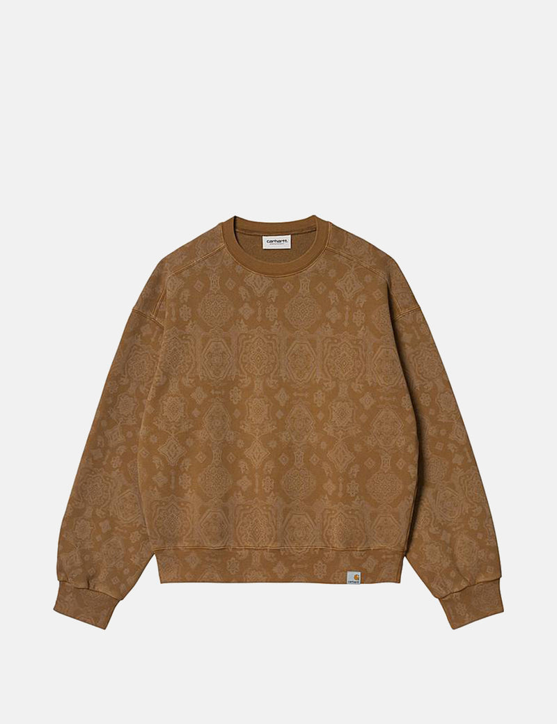 Carhartt-WIPバースプリントスウェットシャツ-ハミルトンブラウン