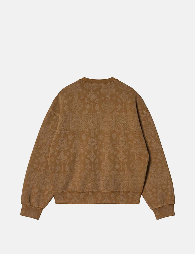 Carhartt-WIPバースプリントスウェットシャツ-ハミルトンブラウン